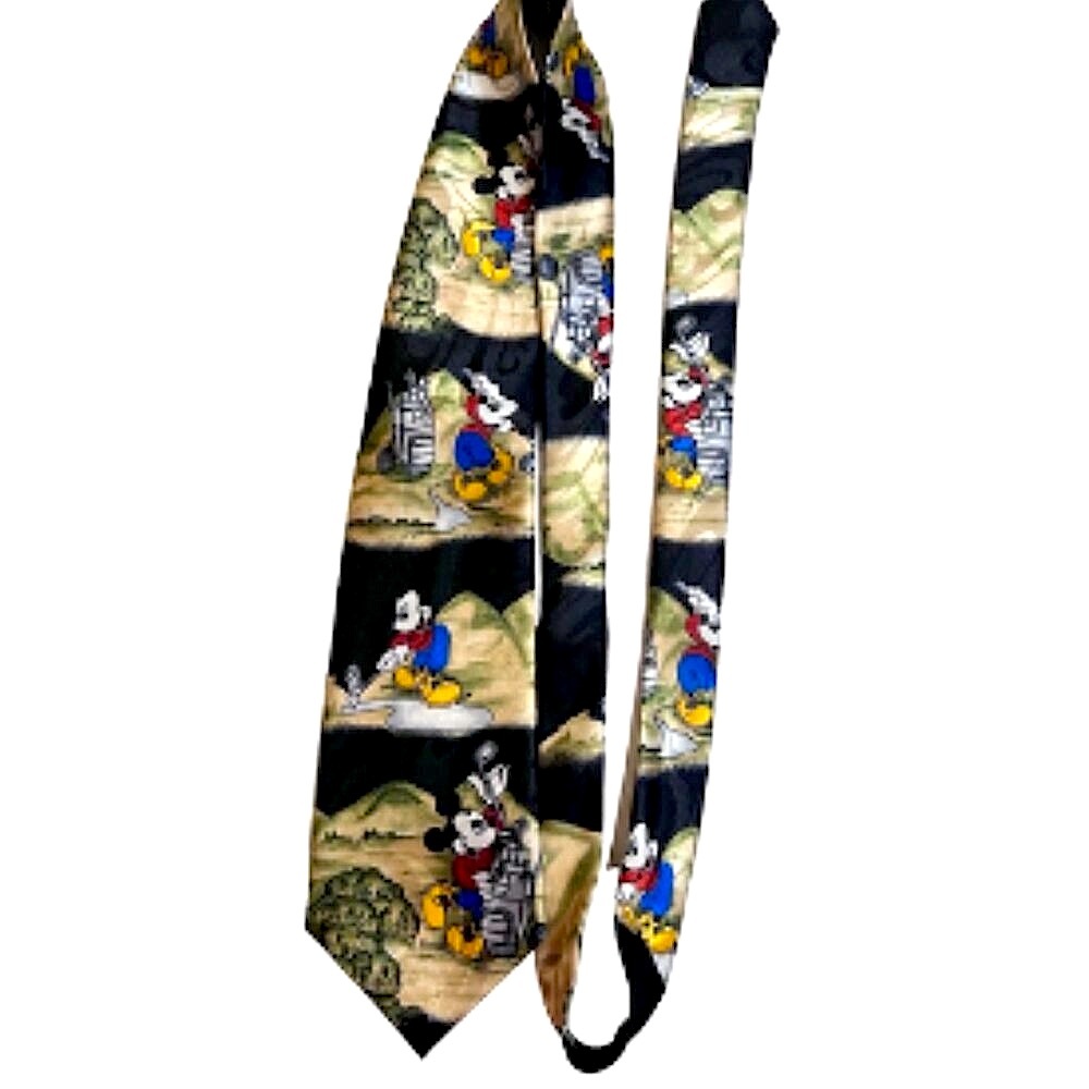 Mickey Mouse Golfing Tie By Mickey Unlimited 100% Polyester Multicolor Graphic